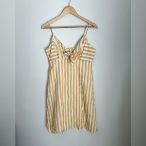 CAD Nordstrom Yellow Striped Tie Knot Dress - Large